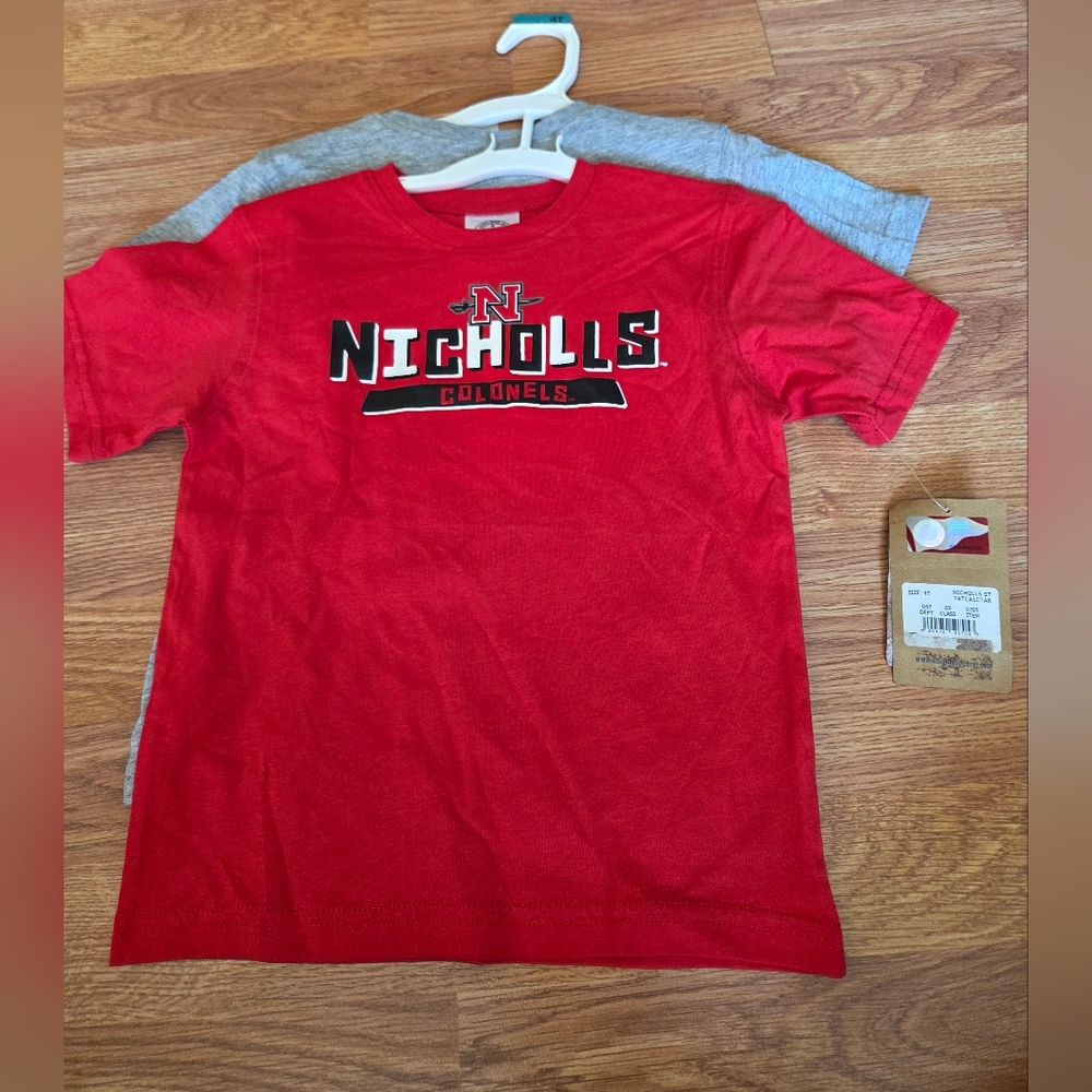 Nicholls State University Colonels Kids Thirts 4T NWT 2Pk Sports Athletics